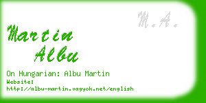 martin albu business card